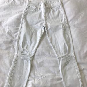 7forallmankind distressed raw hem skinny jeans